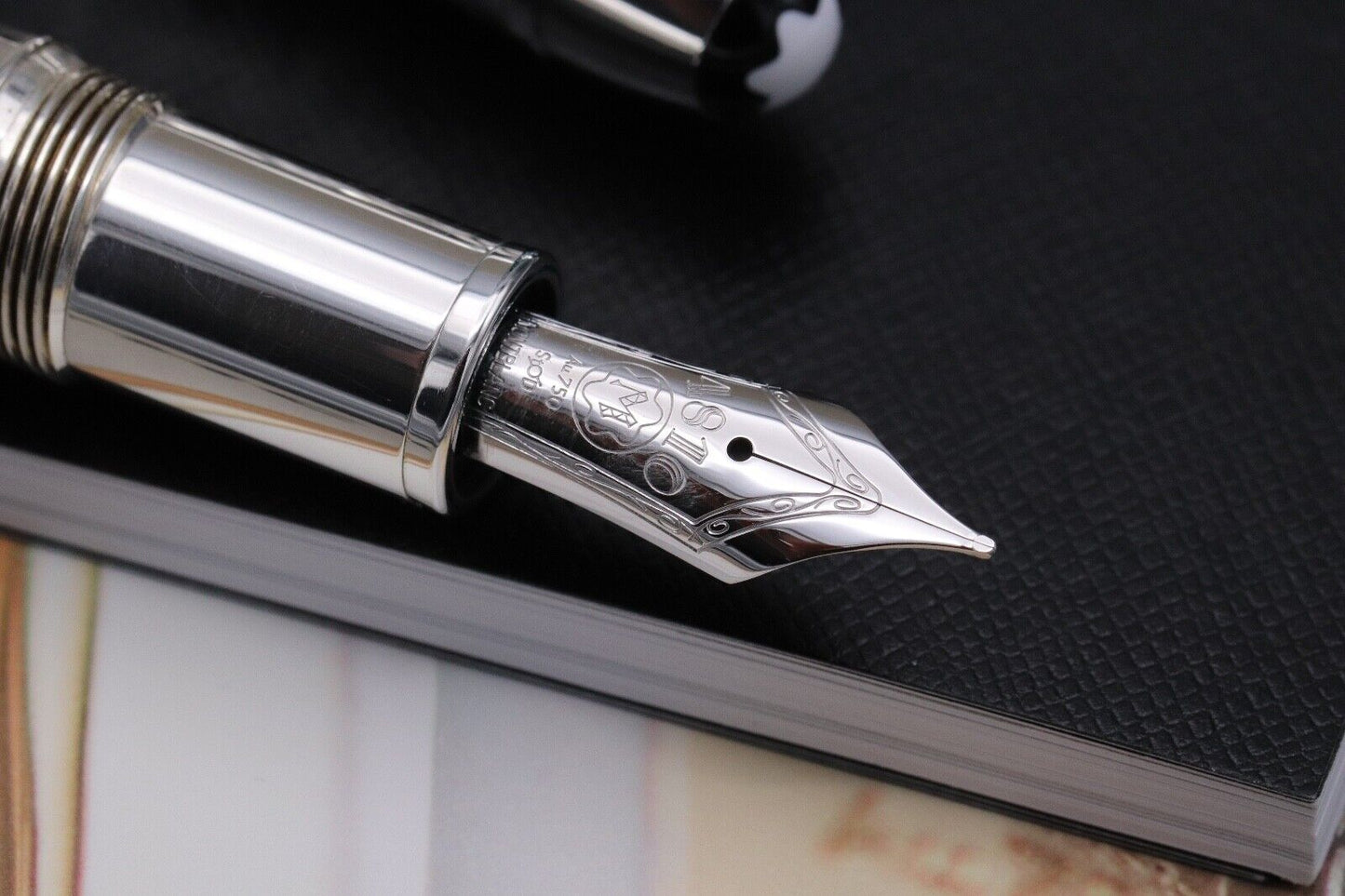Montblanc Meisterstuck LeGrand Martele Silver Fountain Pen - Fine Nib image 2