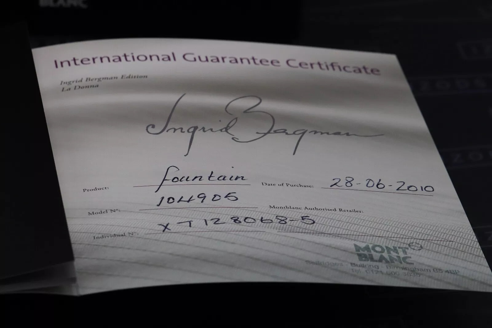 Montblanc La Donna Ingrid Bergman Fountain Pen - Serviced by MB September 2024 image 7