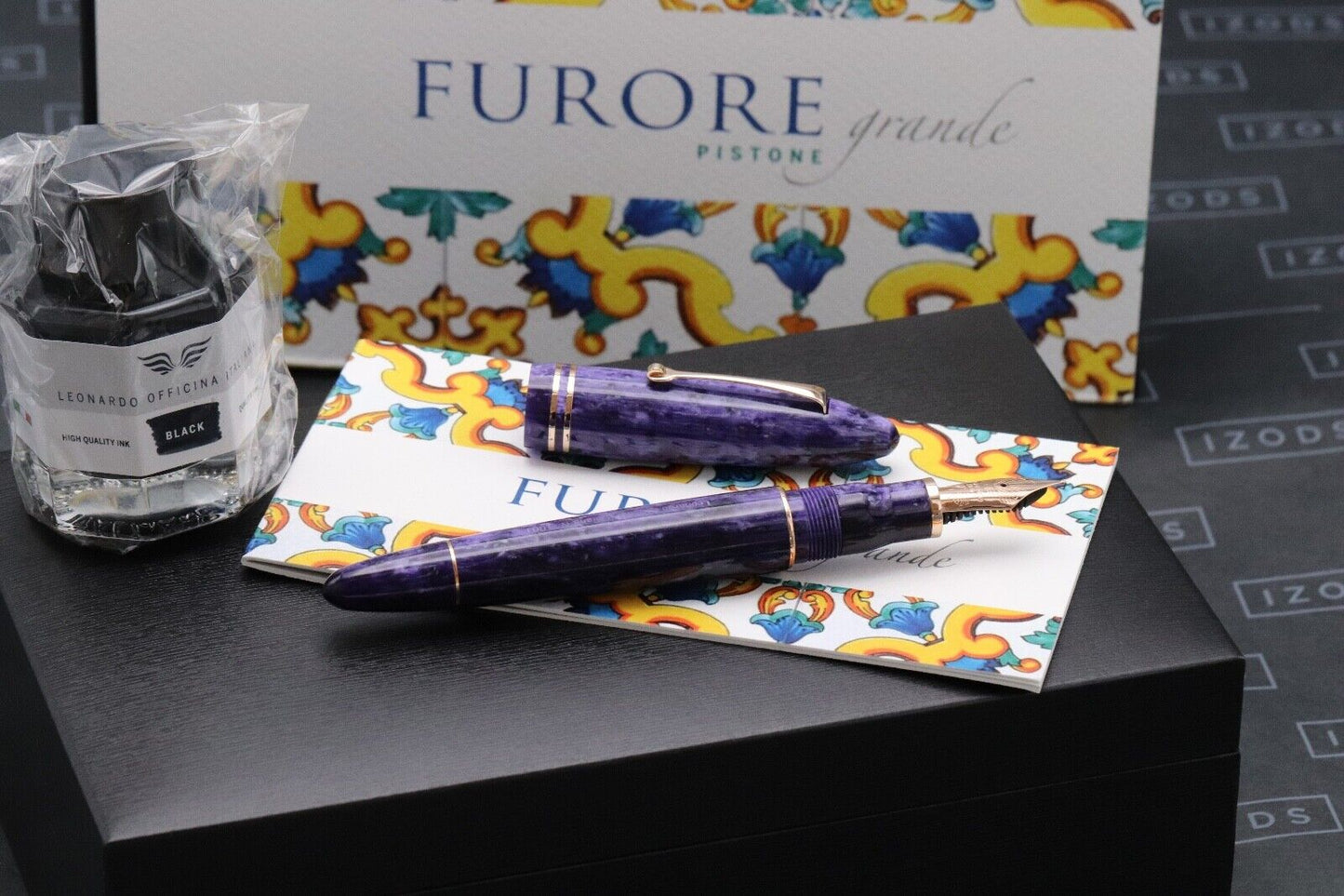 Leonardo Furore Grande Purple Red Gold Fountain Pen image 0