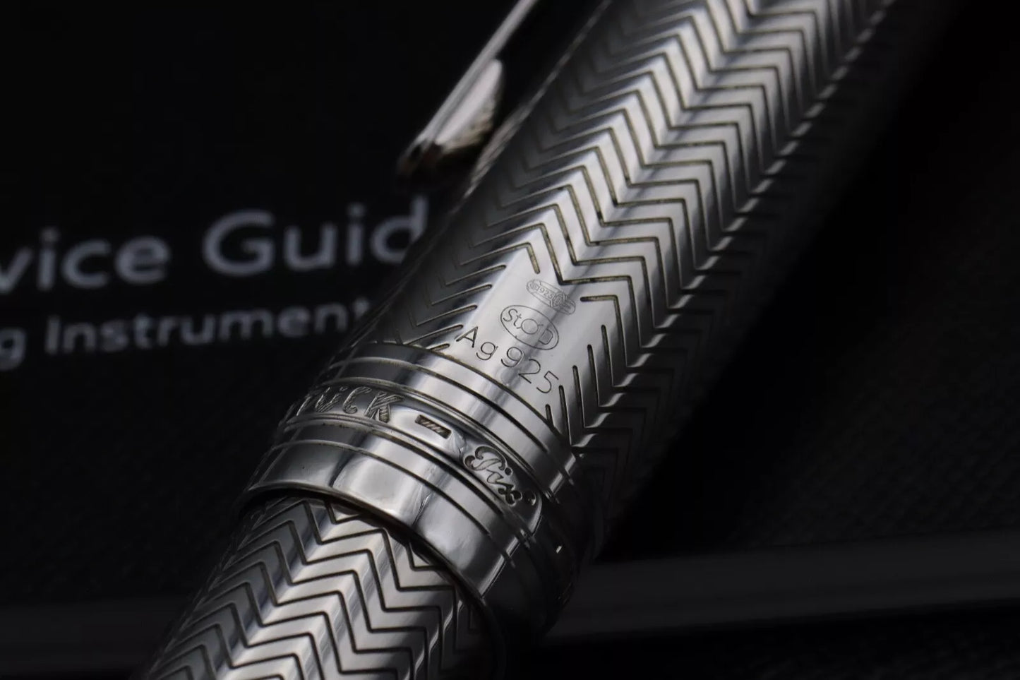 Montblanc Meisterstuck LeGrand Silver Barley Diamond Fountain Pen - UNUSED image 5