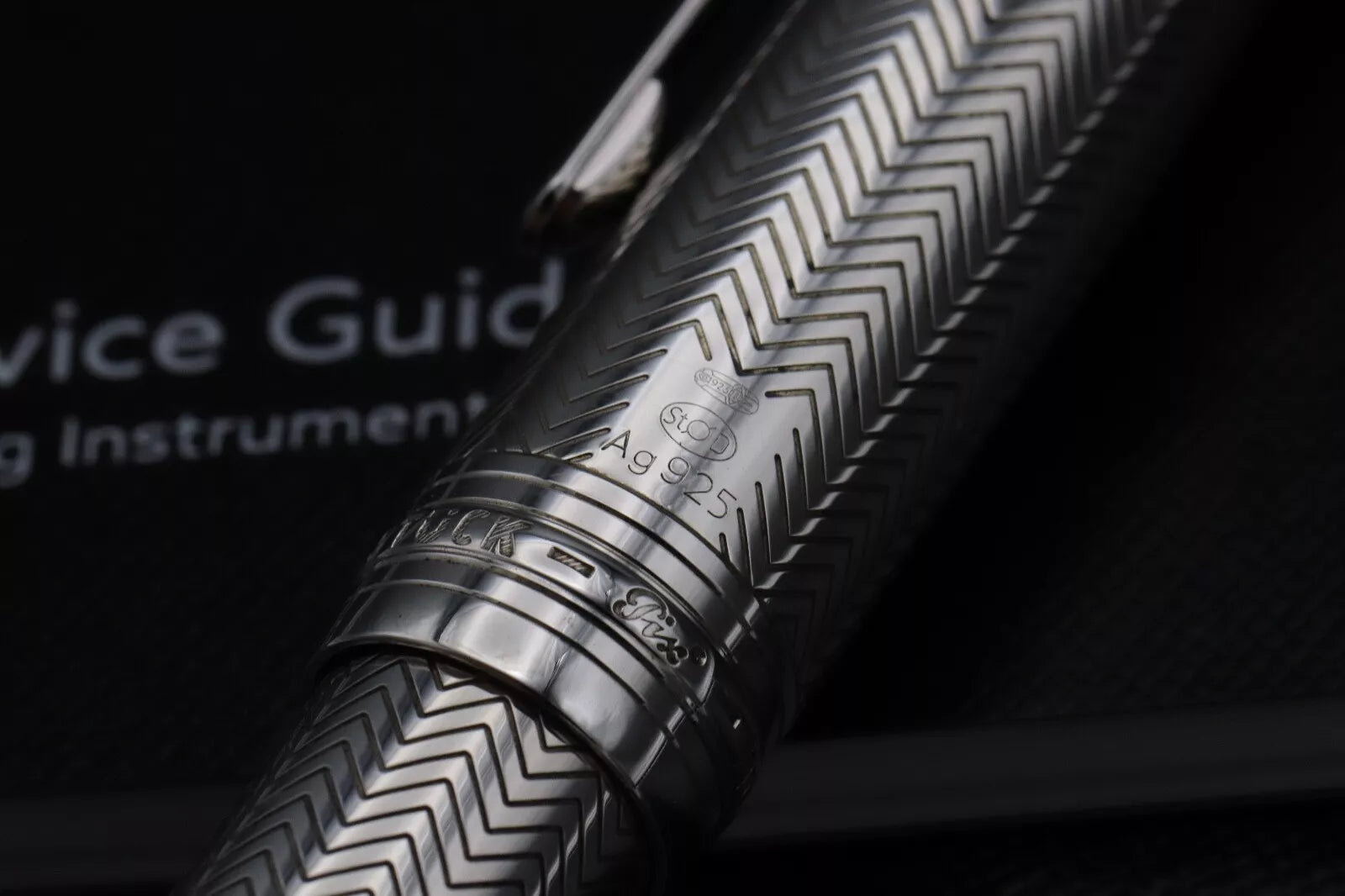 Montblanc Meisterstuck LeGrand Silver Barley Diamond Fountain Pen - UNUSED image 5