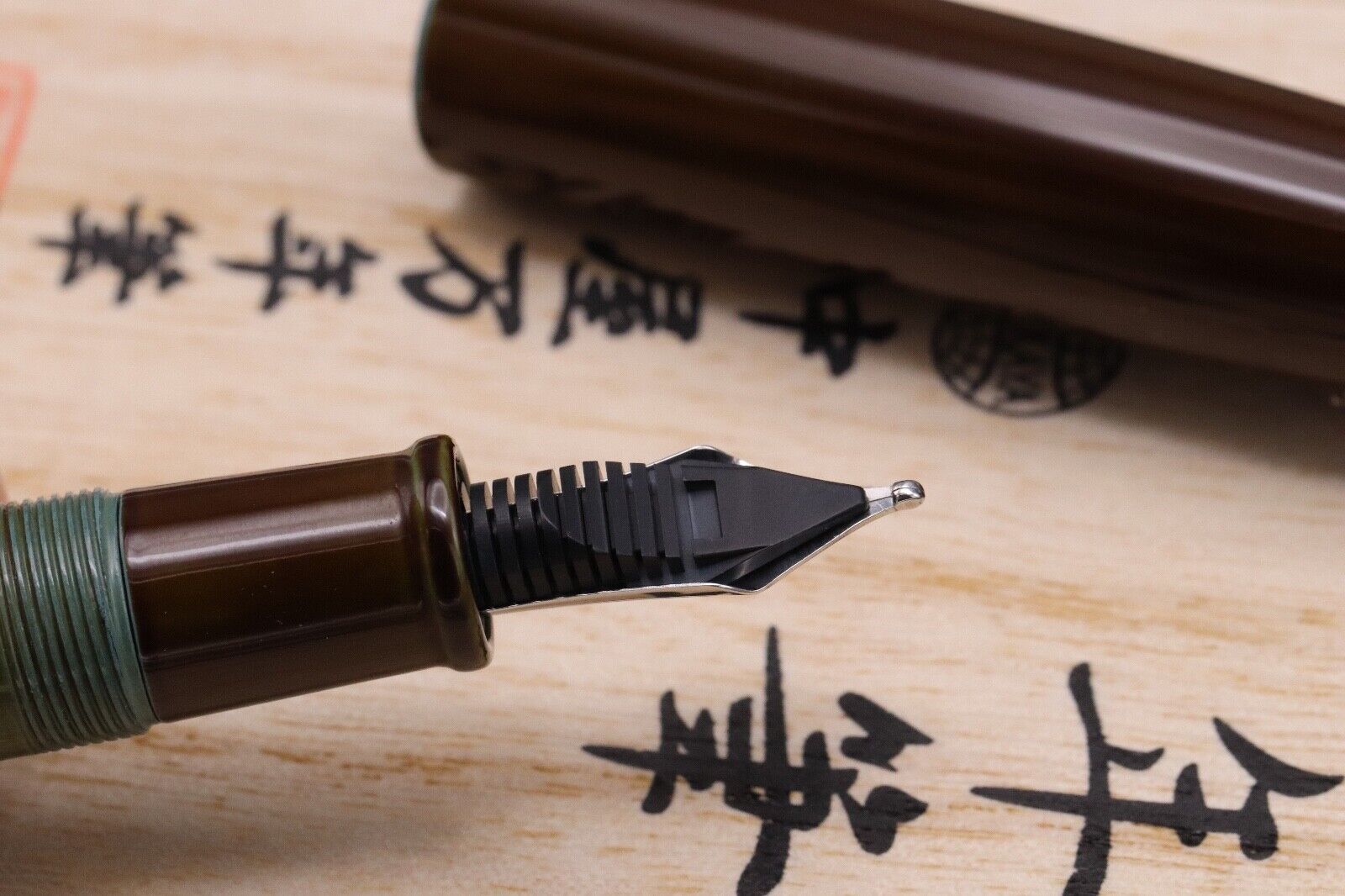 Nakaya Portable Writer Heki-Tamenuri Fountain Pen Panda Stopper - UNUSED BB Nib image 4