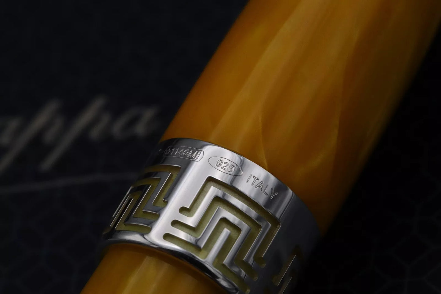 Montegrappa Extra Yellow Celluloid Fountain Pen - INKED ONCE - EF BI-TONE NIB image 5