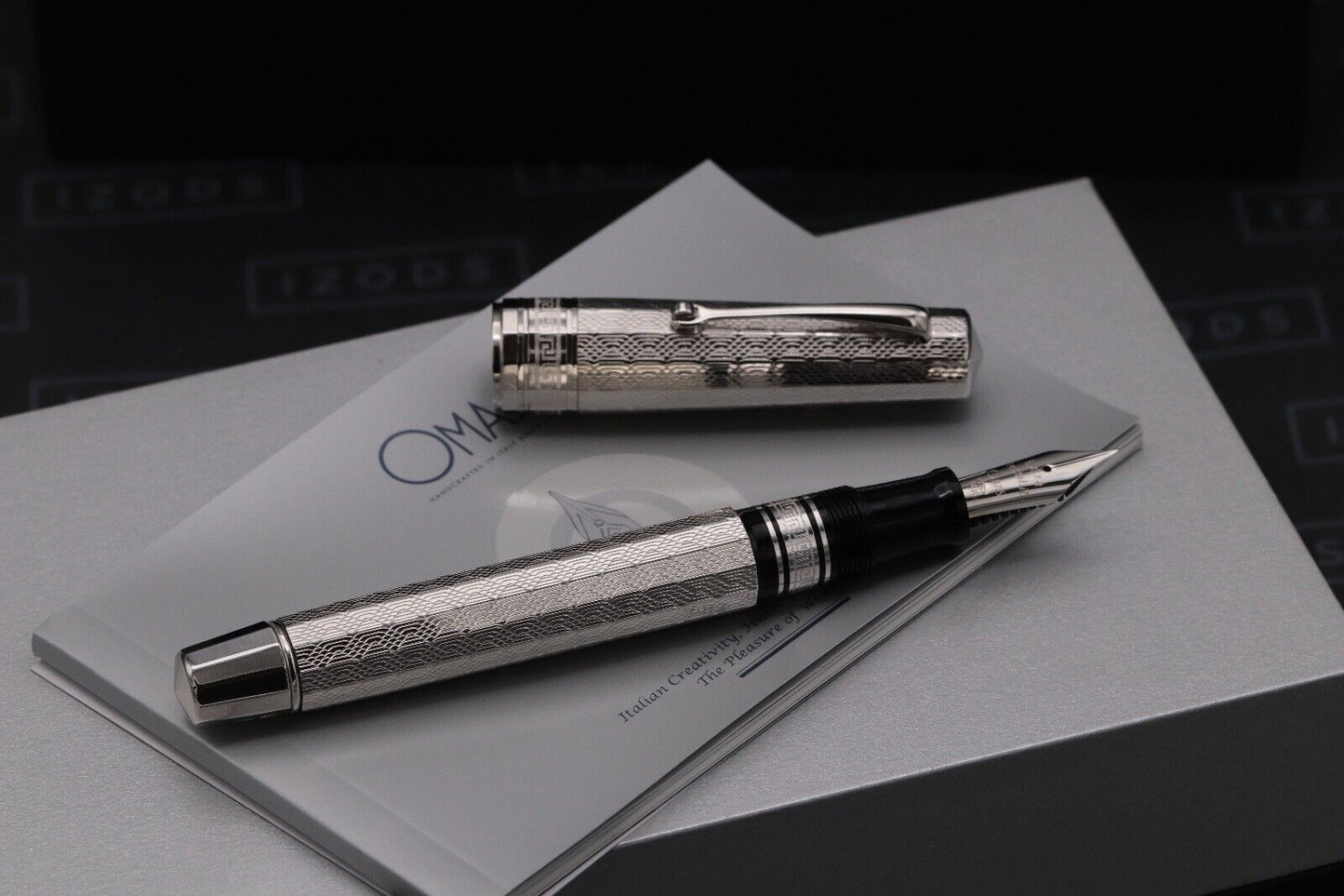 Omas Paragon Silver Guilloche LE35 Fountain Pen - Fine 'Extra Flessible' Nib image 1