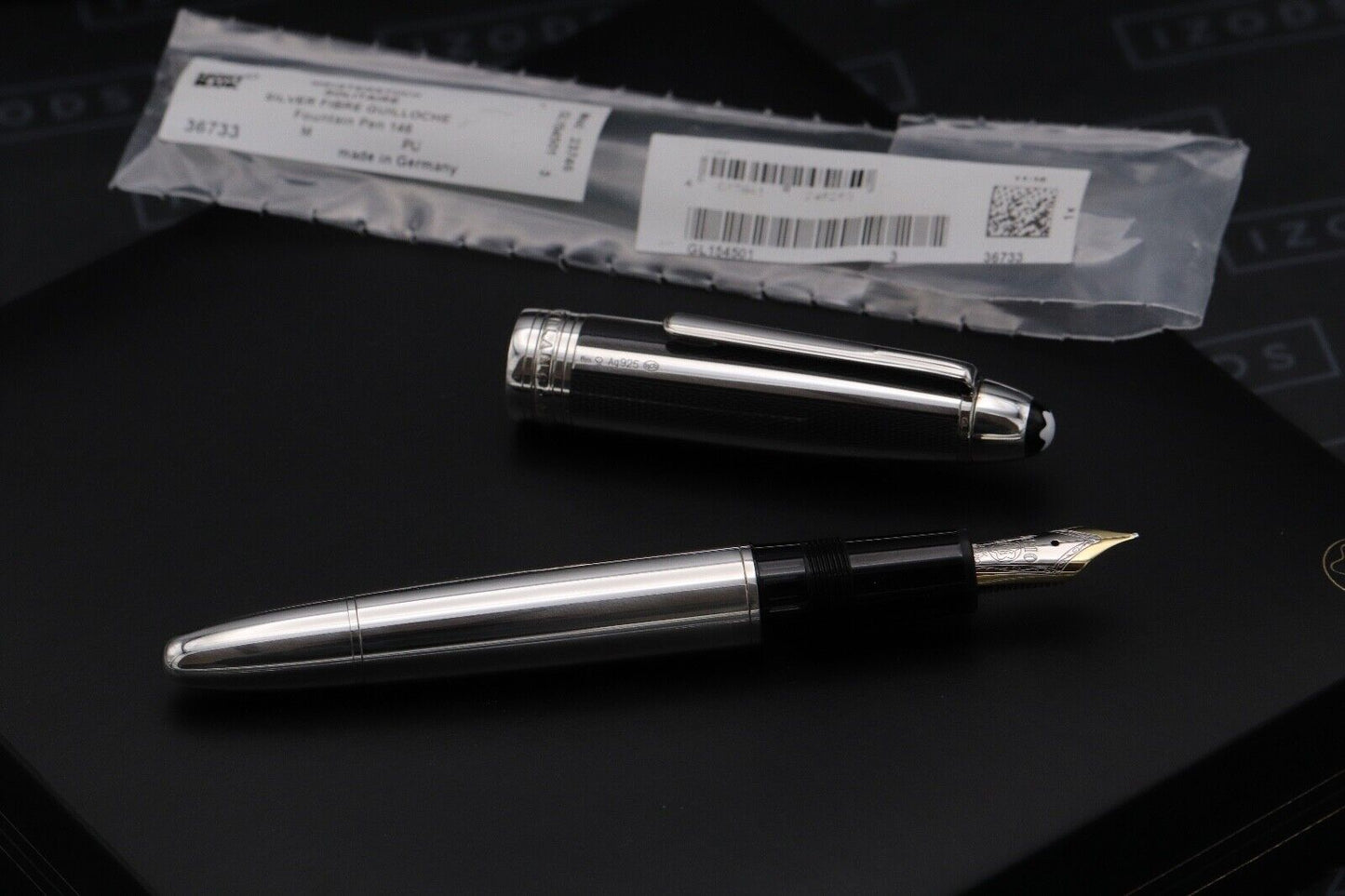 Montblanc Meisterstuck 146 LeGrand Silver Fibre Guilloche Fountain Pen - UNUSED image 1