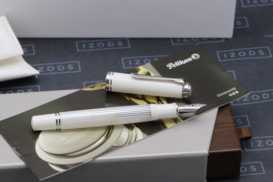 Pelikan Souveran M605 White Transparent Fountain Pen - Fine Nib image 1
