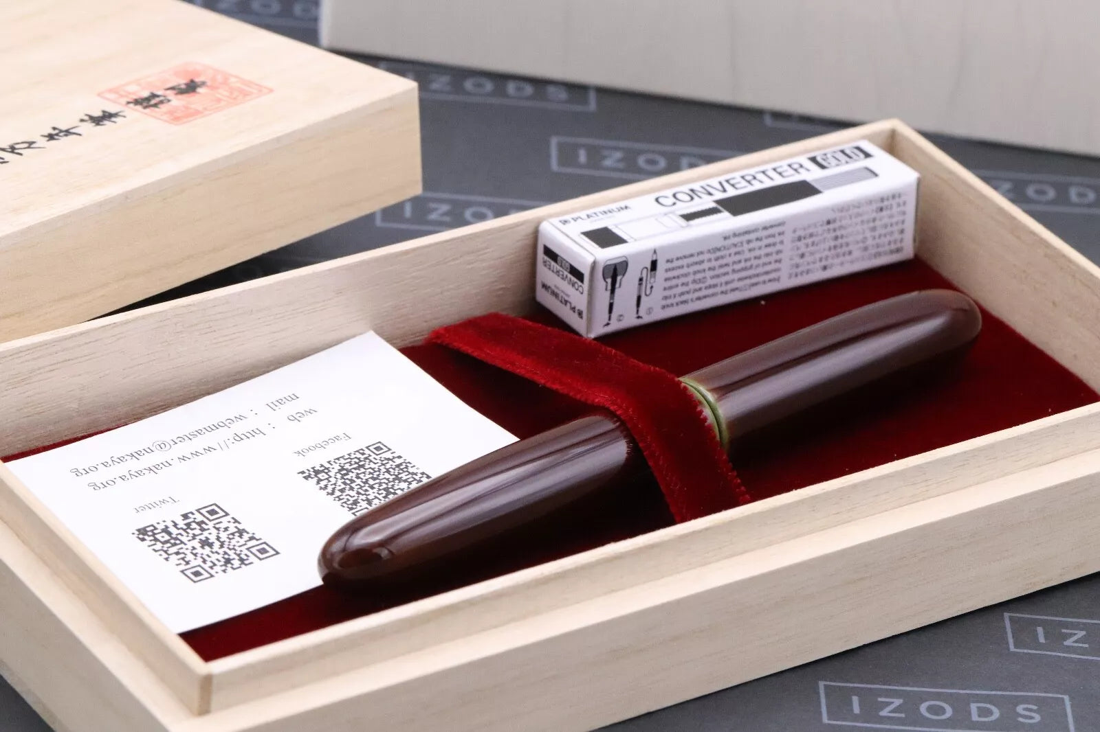 Nakaya D-17mm Portable Cigar Heki-tamenuri Fountain Pen - UNUSED - Broad Elastic image 5