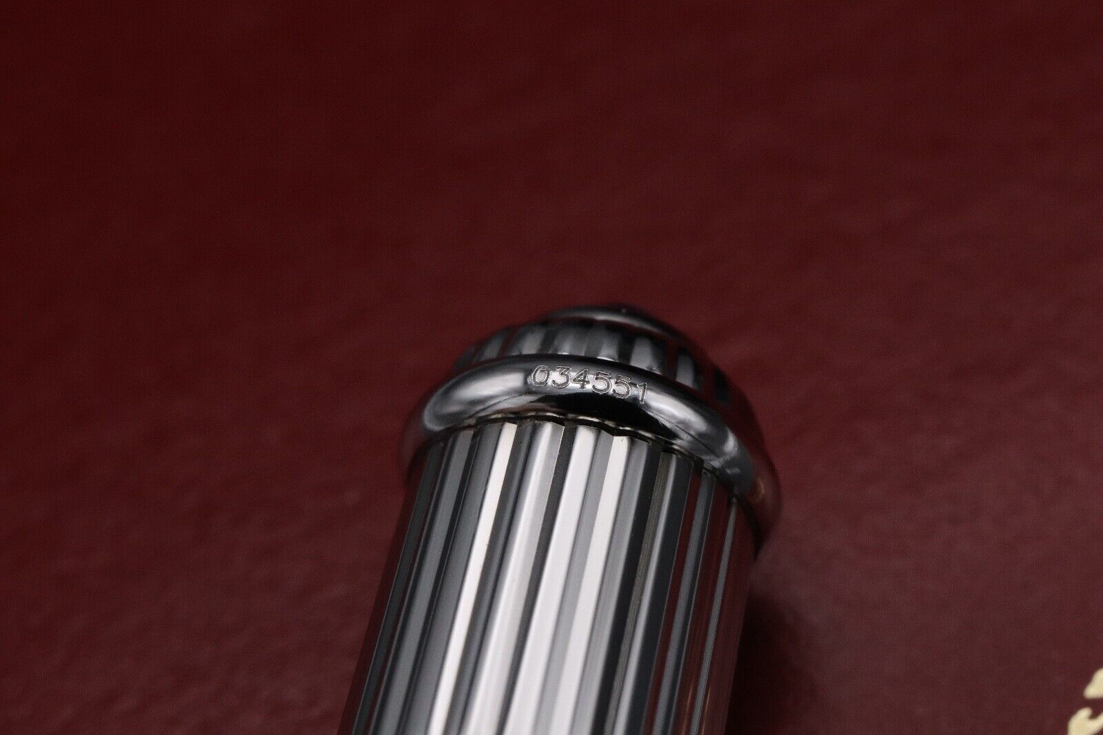 Cartier Diabolo Platinum-Plated Godron Ballpoint Pen image 3