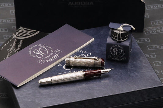 Aurora 80th Anniversary Sterling Silver Limited Edition Fountain Pen - UNUSED image 0