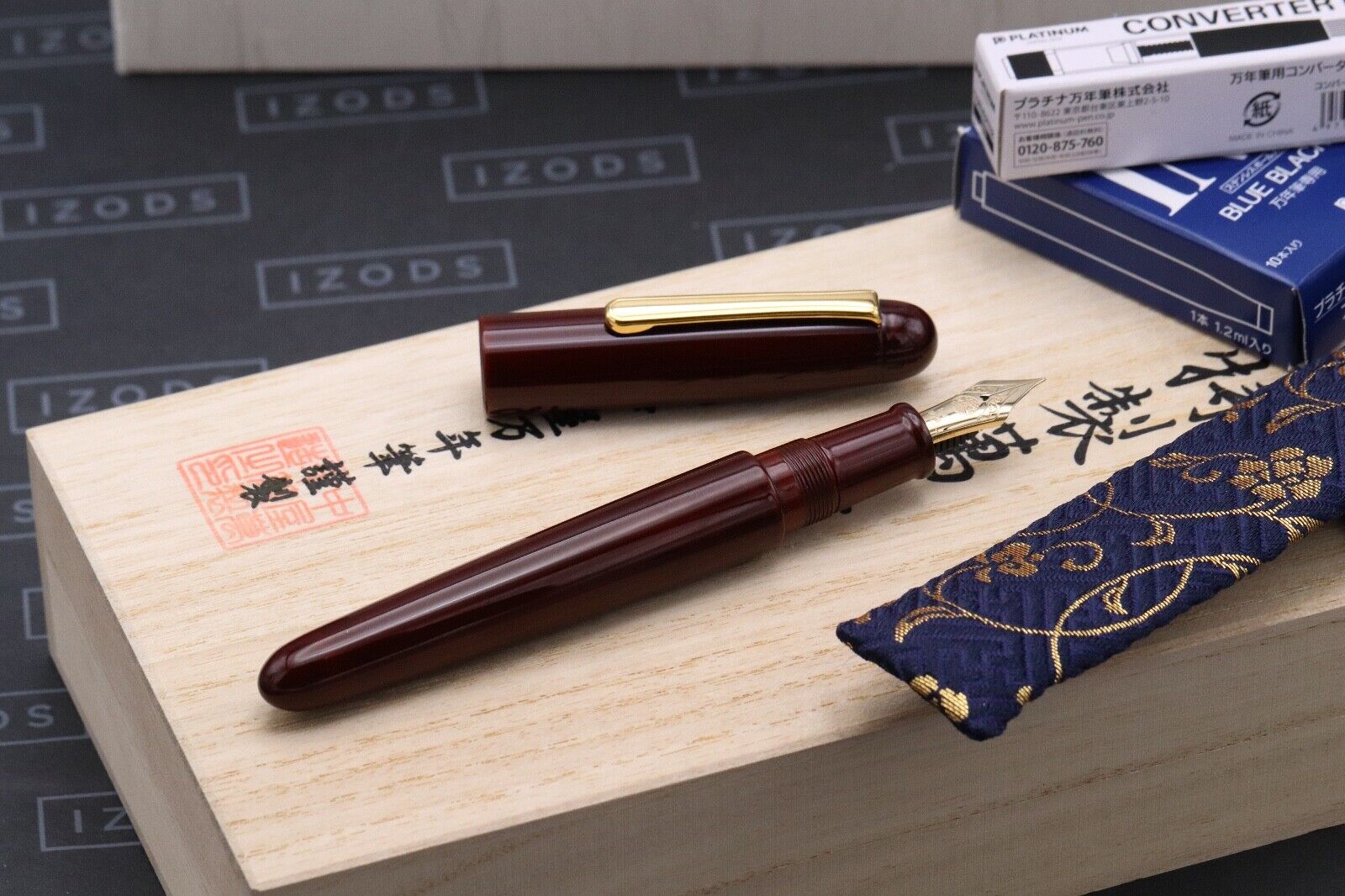 Nakaya Portable Writer Aka-Tamenuri Fountain Pen - Extra Fine Nib - UNUSED image 1