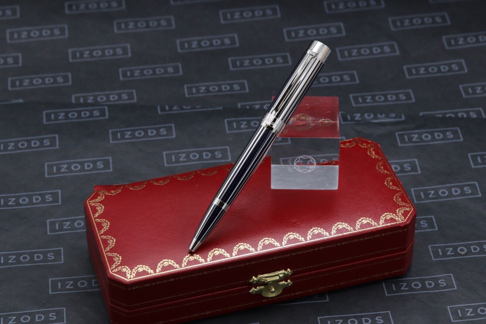 Cartier Pasha Platinum-Plated Striped Lacquer Ballpoint Pen image 0