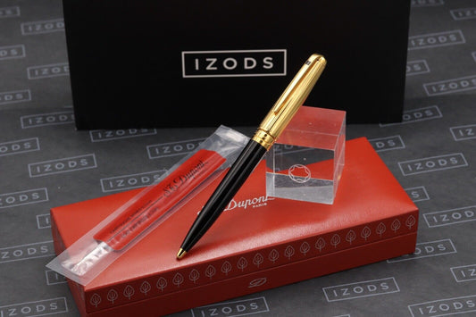 S.T. Dupont Olympio Gold-Plated Black Lacquer Ballpoint Pen / Mechanical Pencil image 0