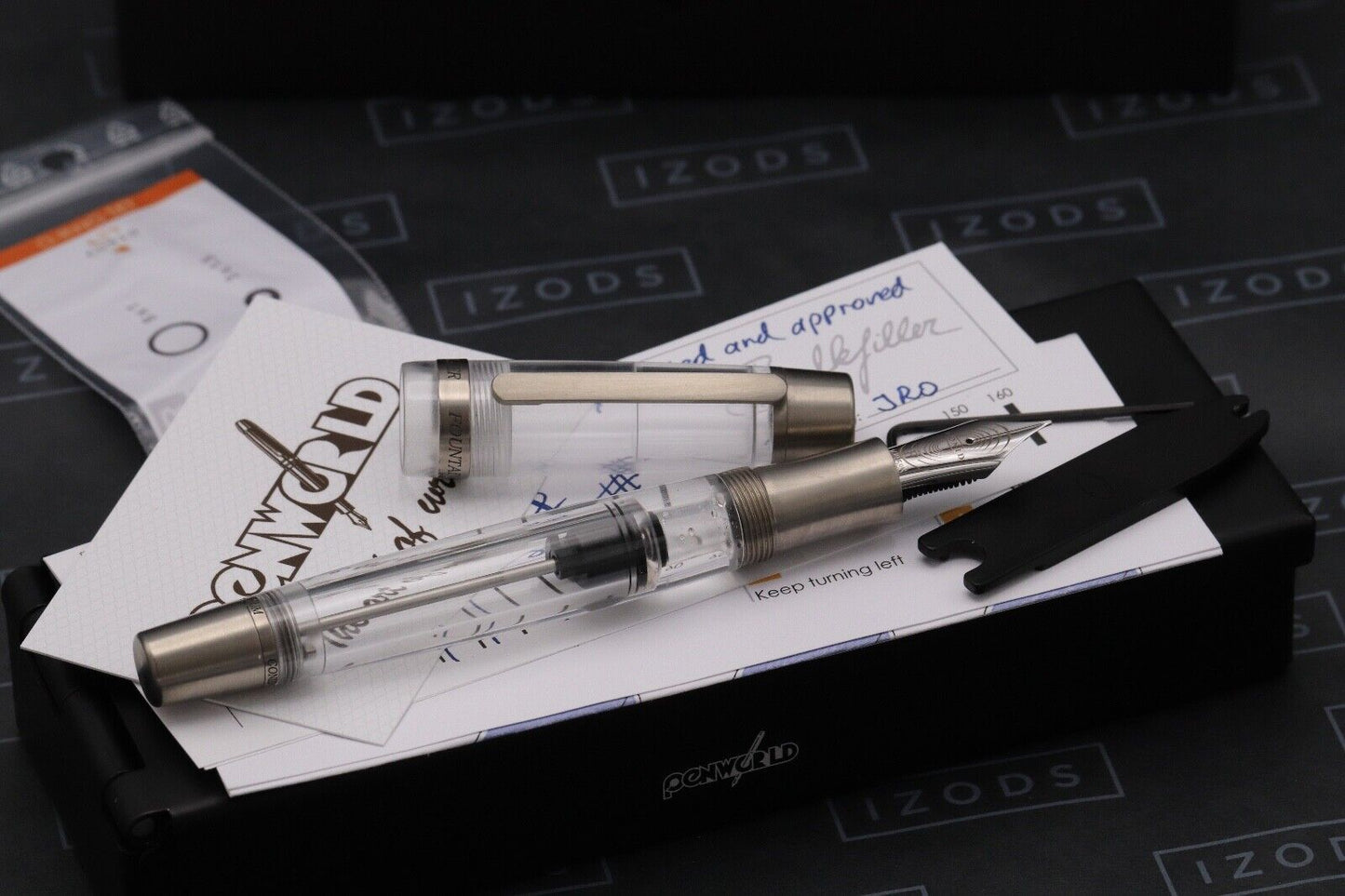 Conid Bulkfiller Kingsize Demonstrator Titanium Fountain Pen - #8 14K Fine Nib image 1