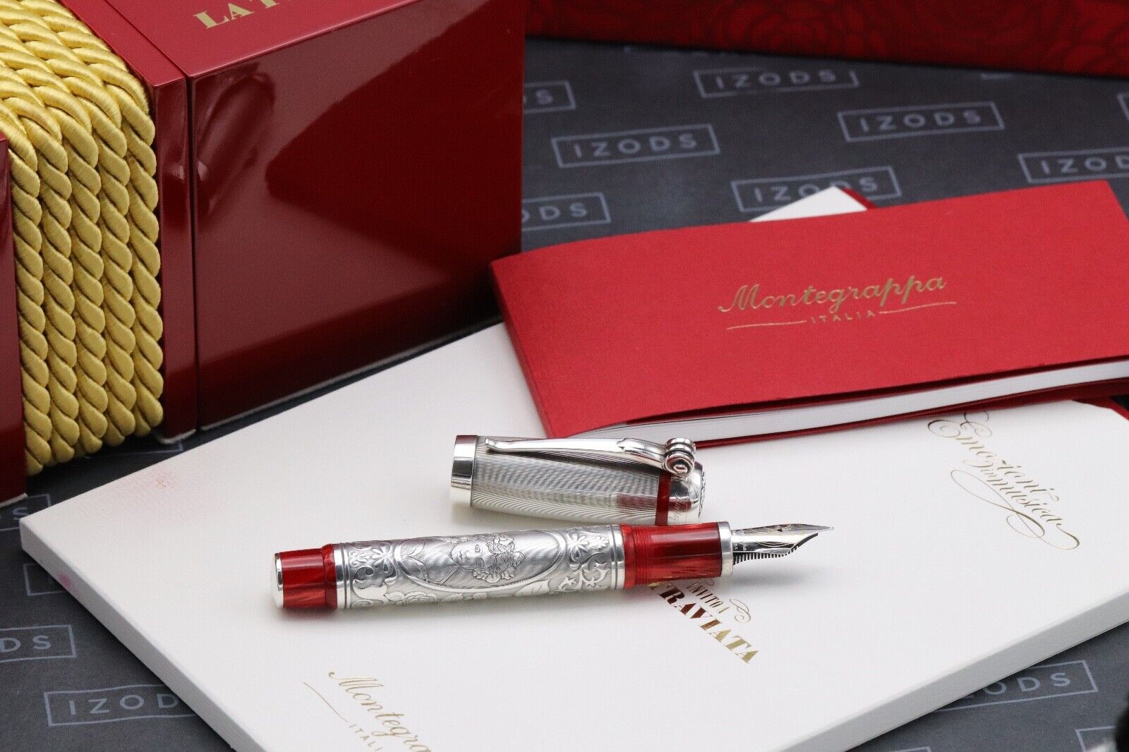 Montegrappa Invito A La Traviata Celluloid Silver Limited Edition Fountain Pen image 0