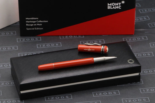 Montblanc Heritage Rouge et Noir Coral-Resin Rollerball / Fineliner Pen image 0