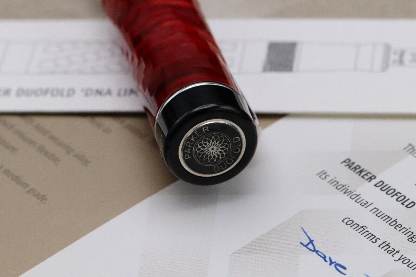 Parker Duofold Centennial DNA Flame Red LE100 Fountain Pen - UNUSED image 6