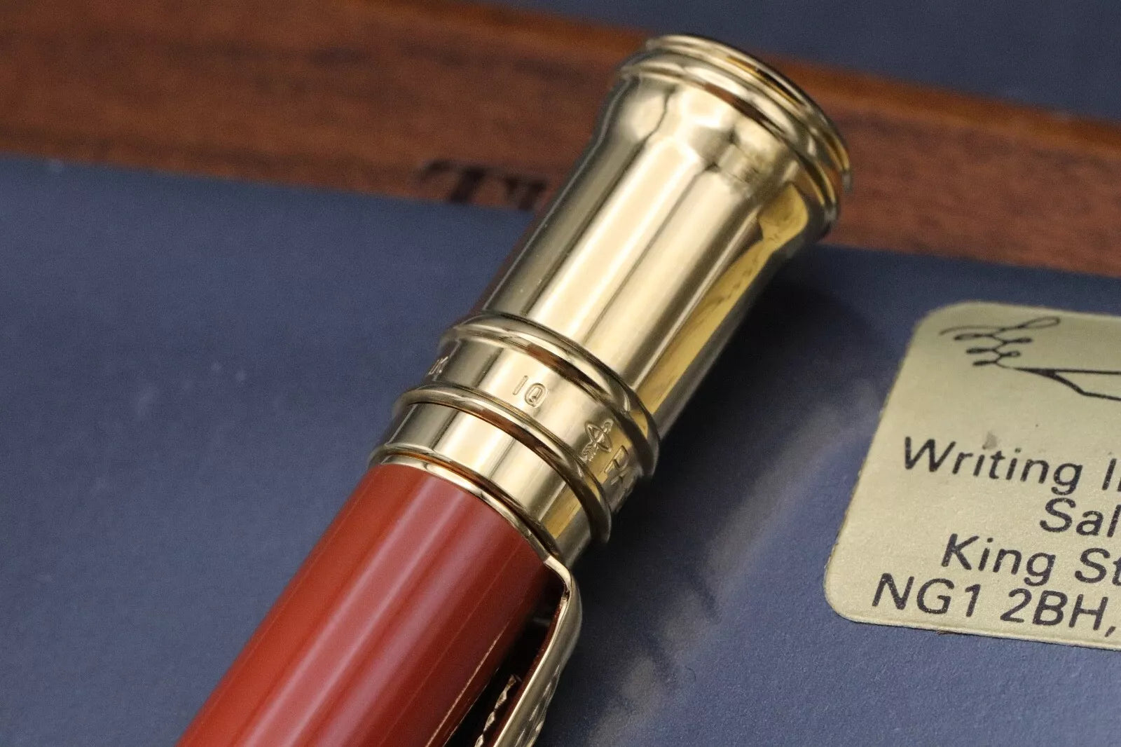 Parker Duofold Centennial Orange Fountain Pen and Mechanical Pencil - UNUSED image 6