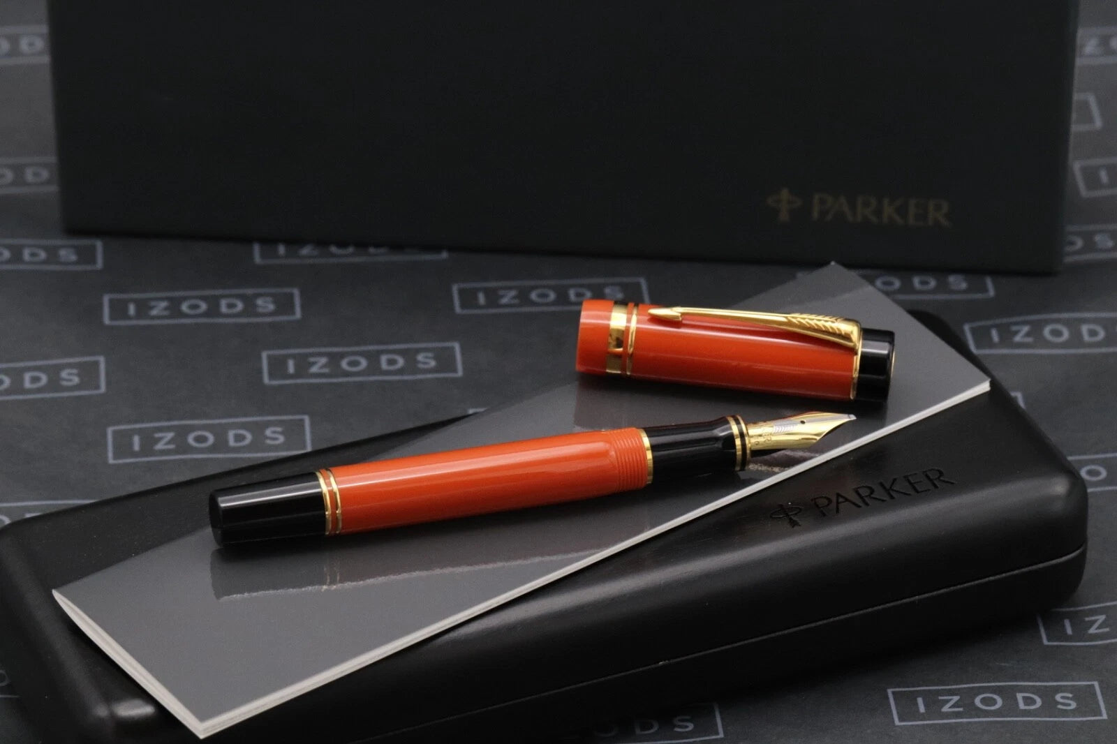 Parker Duofold Centennial Orange Fountain Pen - OBB Nib image 8