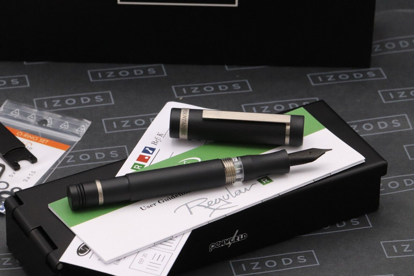 Conid Bulkfiller Regular Delrin Titanium Fountain Pen - #6 Black Ti EF Nib image 1