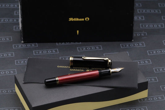 Pelikan Souveran M800 Red Black Fountain Pen - 2001-2003 - NEVER INKED image 0
