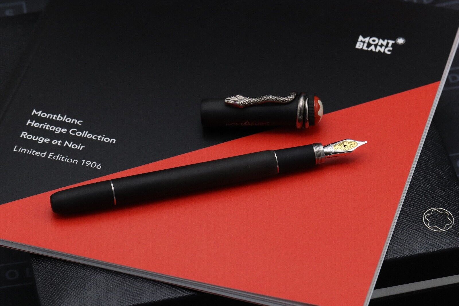 Montblanc Heritage Rouge et Noir Ebonite LE1906 Fountain Pen - UNUSED image 1