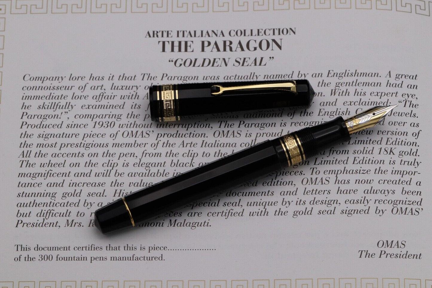 Omas Paragon 'The Golden Seal' Limited Edition Fountain Pen - UNUSED image 9