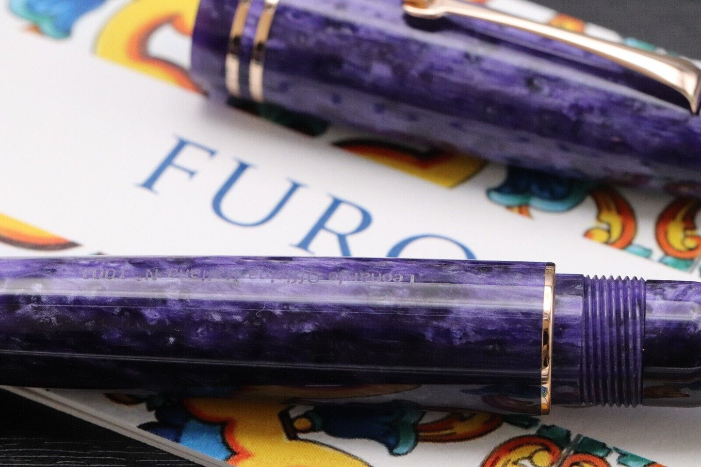 Leonardo Furore Grande Purple Red Gold Fountain Pen image 3