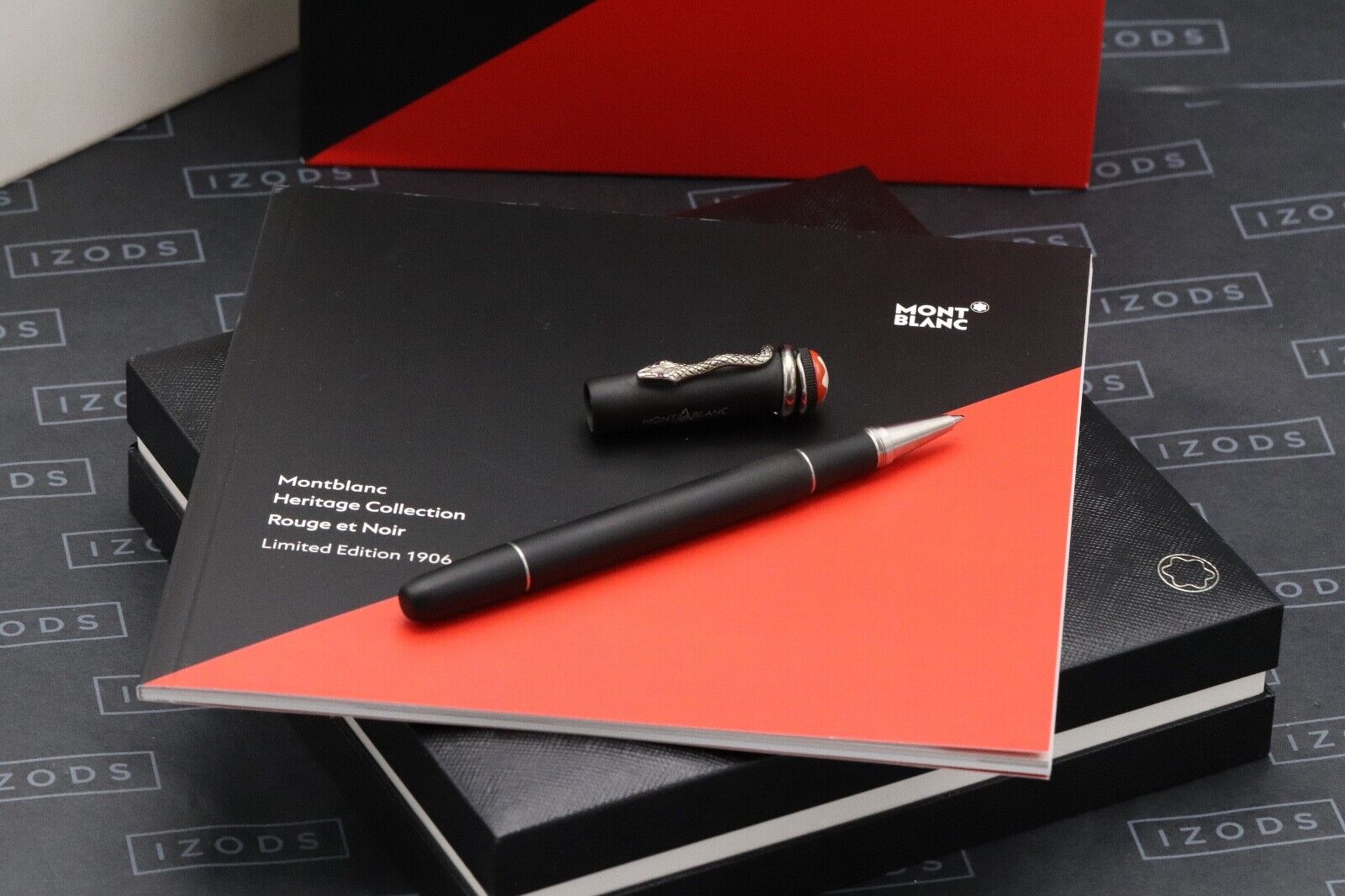 Montblanc Heritage Rouge et Noir Ebonite LE1906 Rollerball Pen - 0040 /1906 image 0