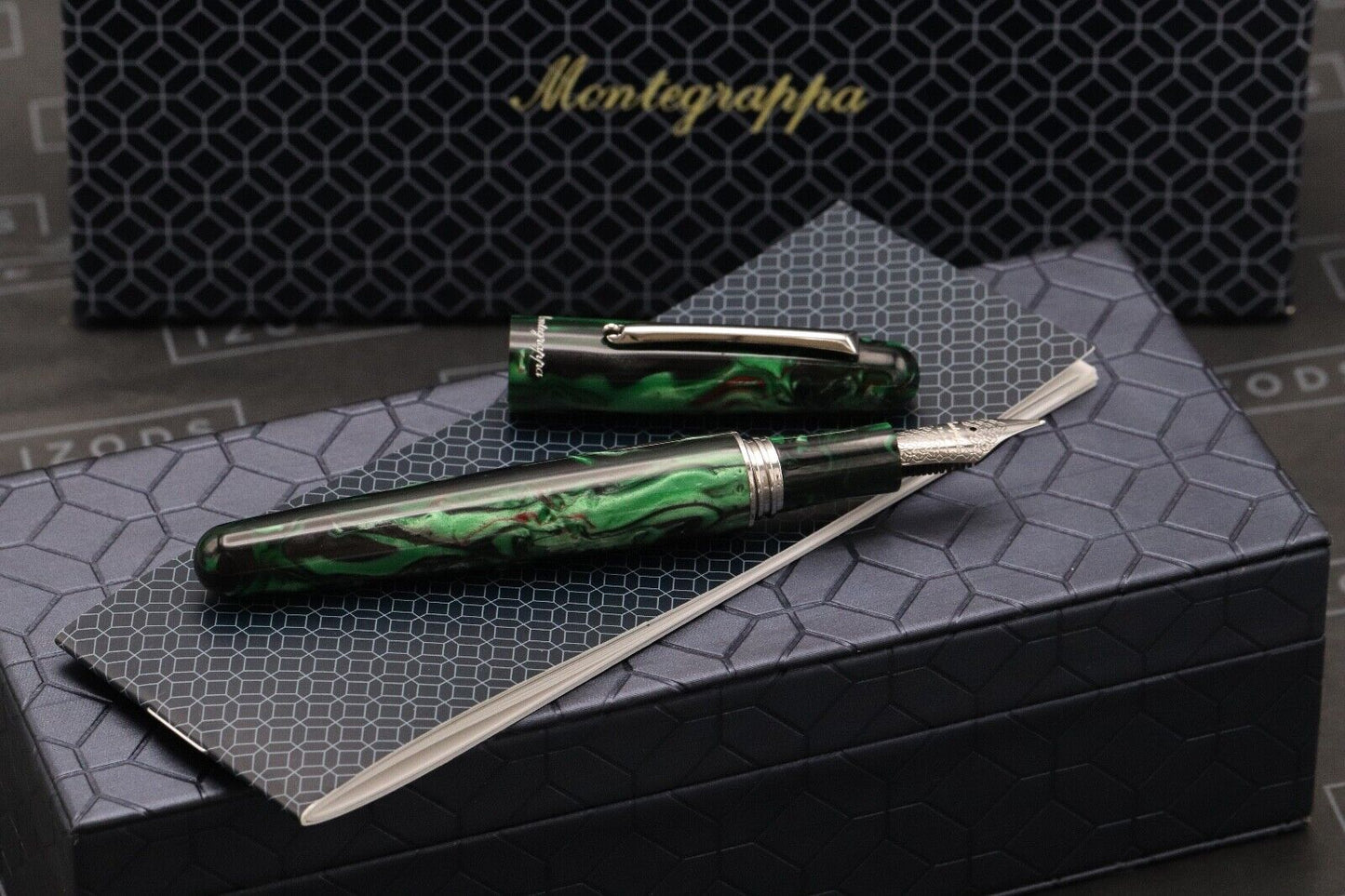Montegrappa Elmo 01 Fantasy Blooms Black Star Calla Lily Fountain Pen image 1