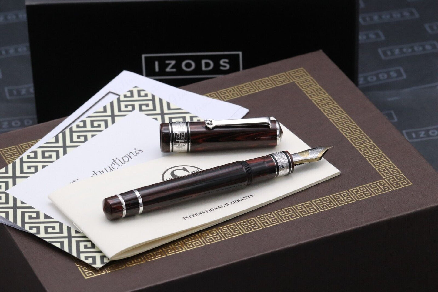 Santini Giant 8 Cherry Ebonite LE33 Fountain Pen - #8 EF Nib image 0