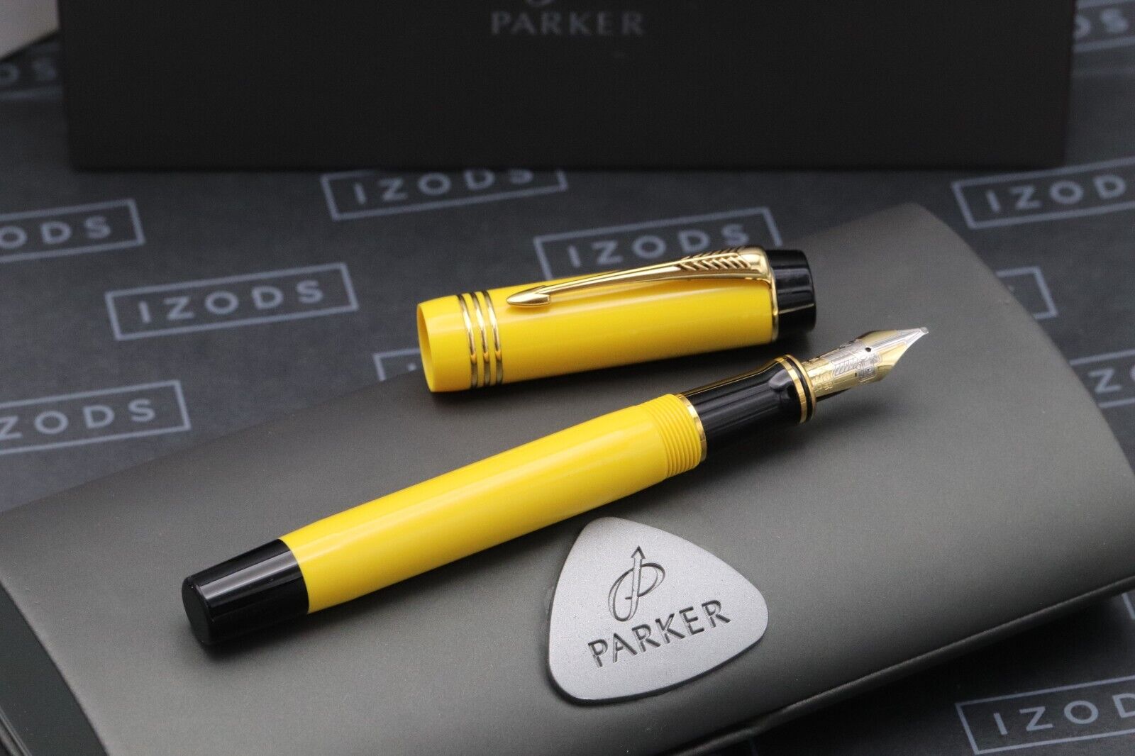 Parker Duofold Centennial Mandarin Yellow LE Fountain Pen - Italic Broad Nib image 1