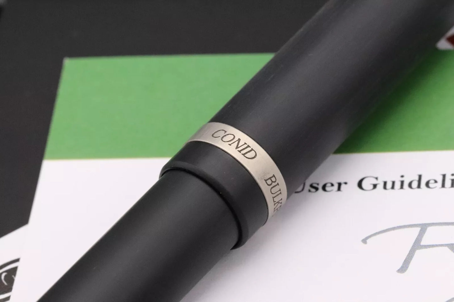 Conid Bulkfiller Regular Delrin Titanium Fountain Pen - #6 Black Ti EF Nib image 7