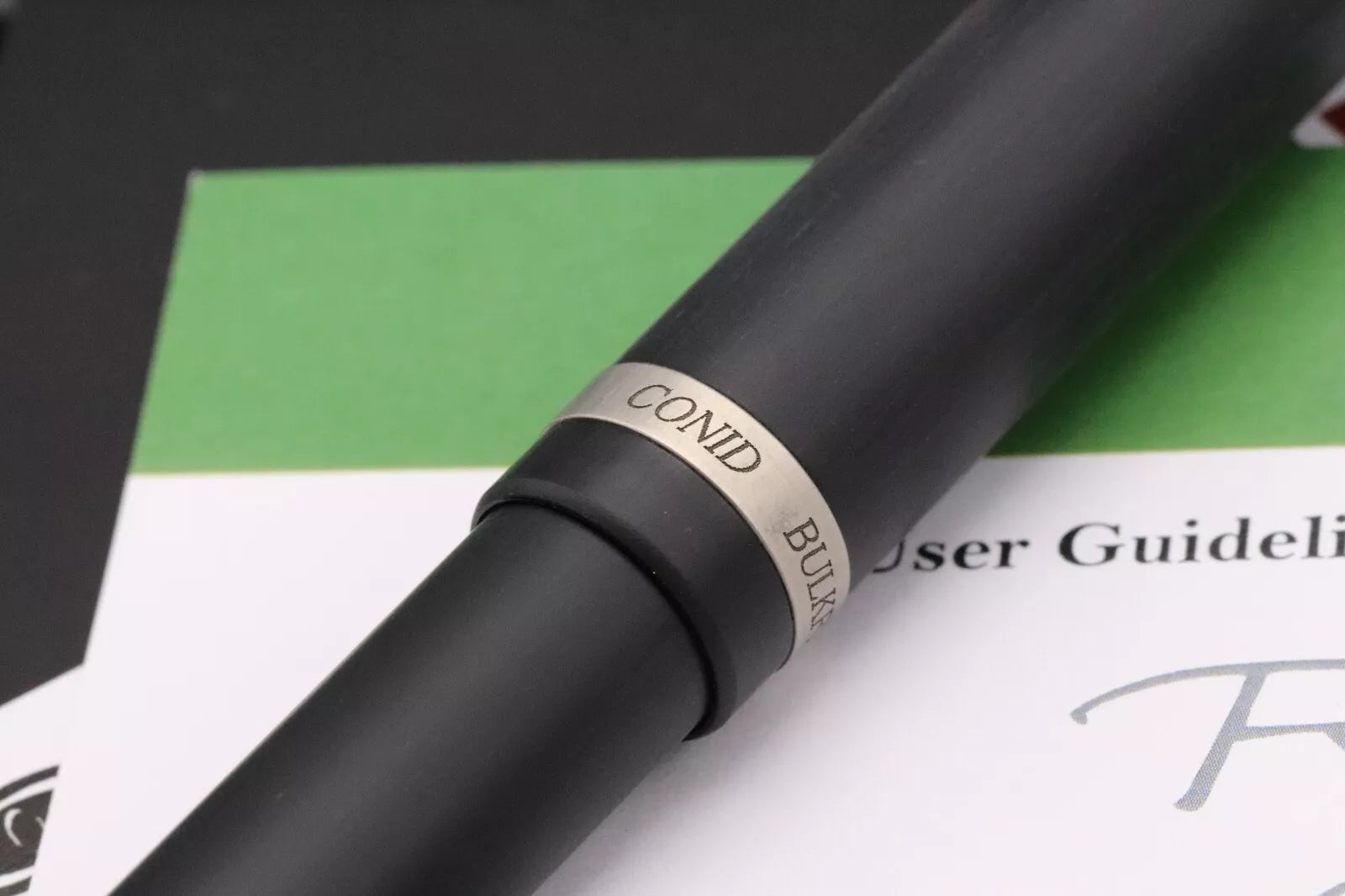 Conid Bulkfiller Regular Delrin Titanium Fountain Pen - #6 Black Ti EF Nib image 7