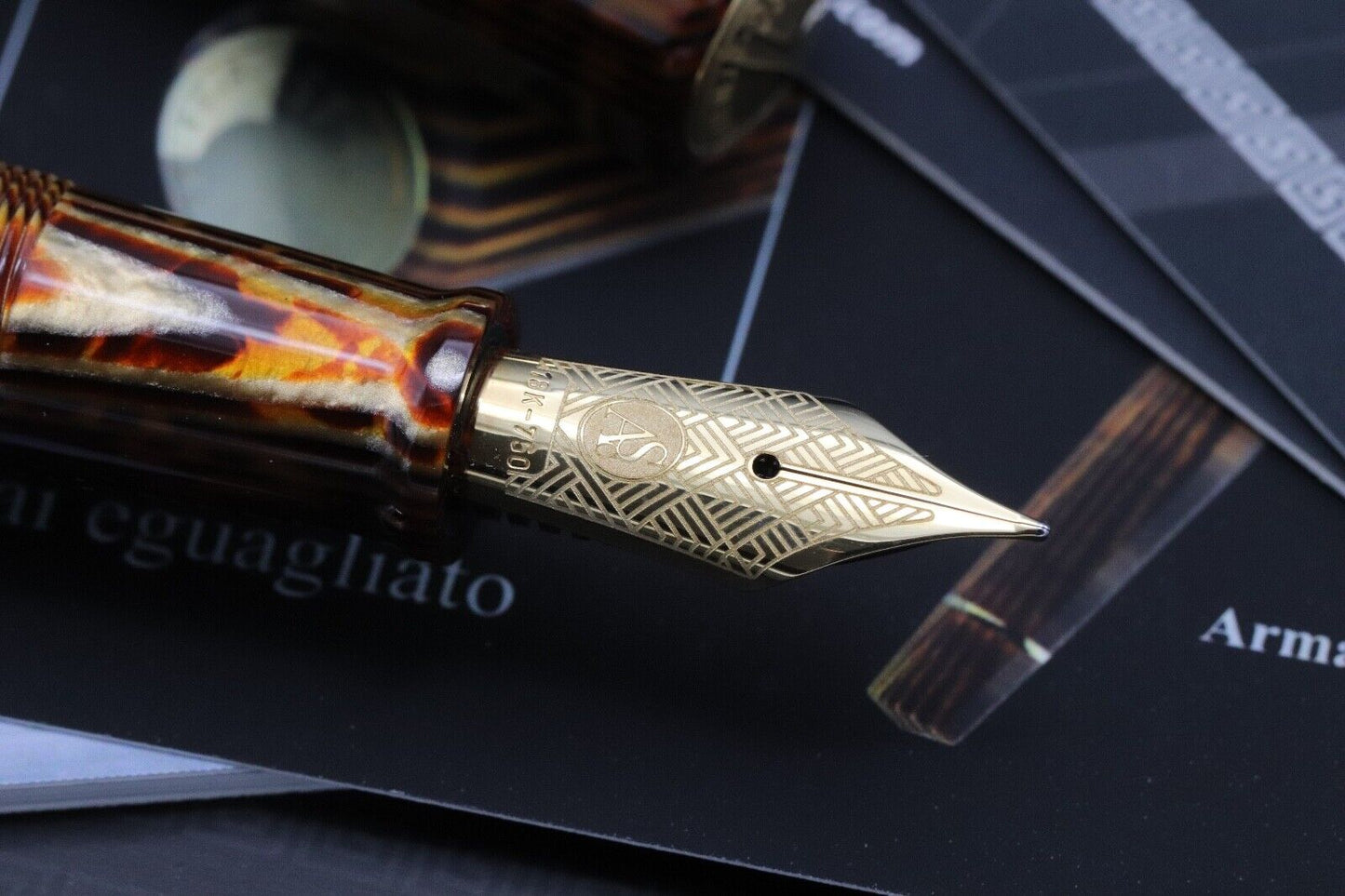 ASC Gladiatore Medio Arco Bronze Celluloid Fountain Pen - UNUSED image 2