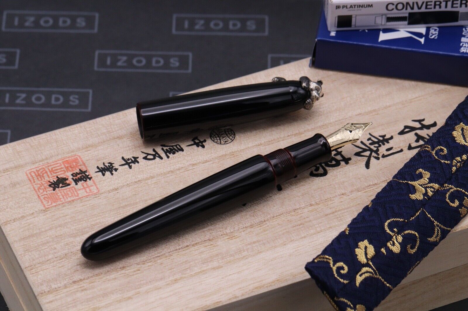 Nakaya Portable Writer Kuro-Tamenuri Fountain Pen with Panda Stopper - UNUSED image 1