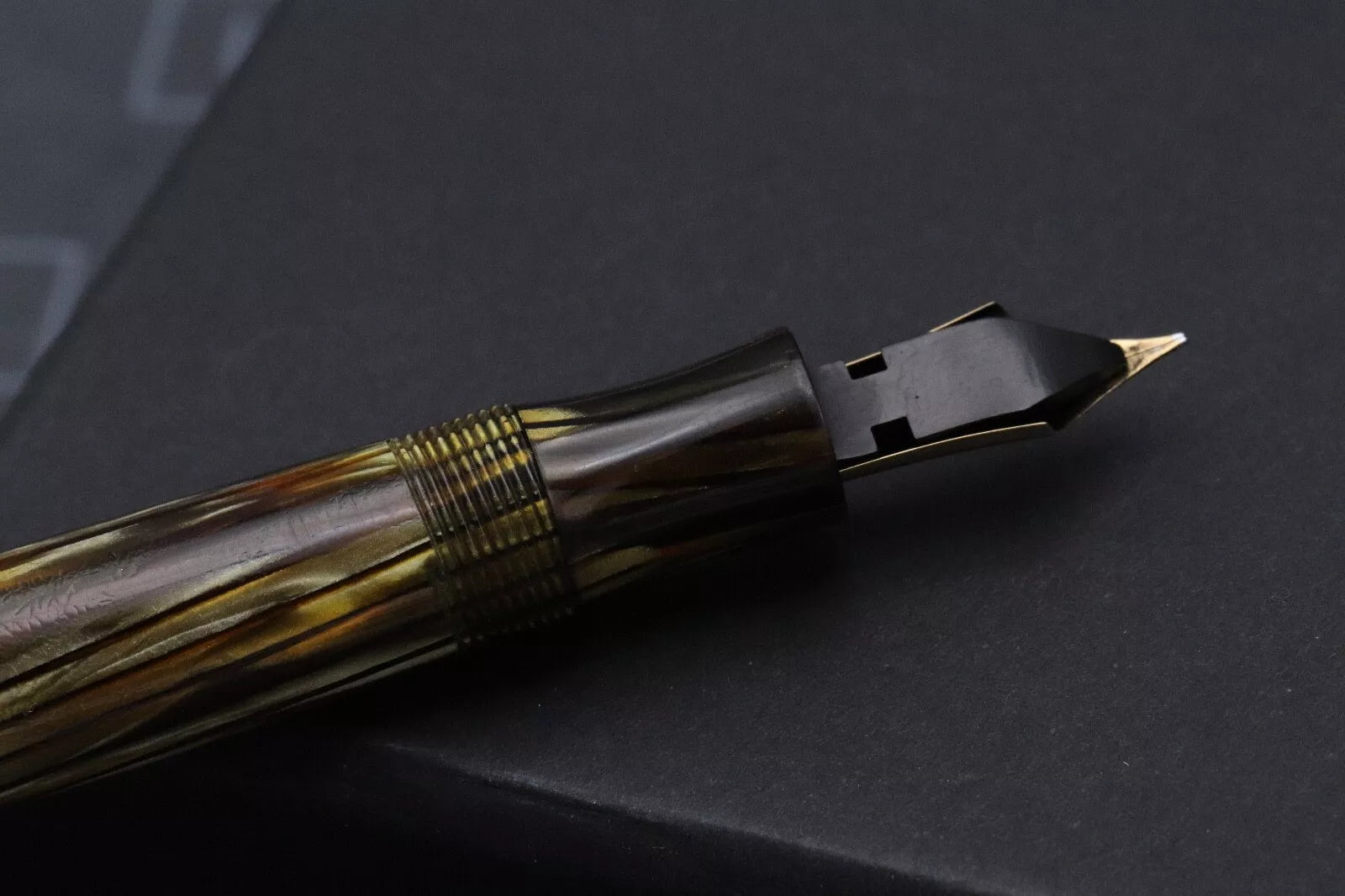 Montblanc Meisterstuck 146 Green Striated Celluloid 1950’S Fountain Pen - EF Nib image 7