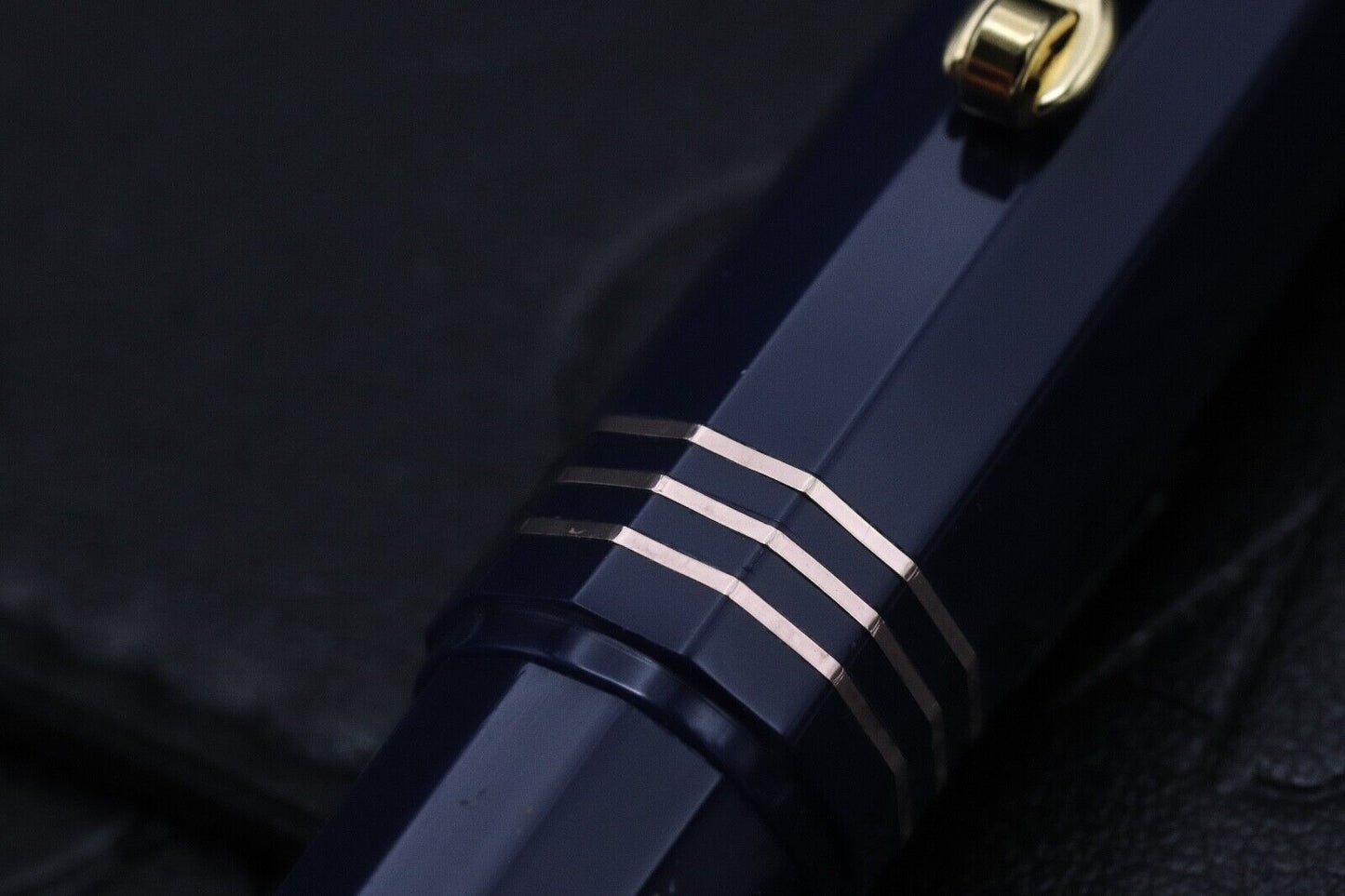 Omas Milord Blue Gold Trim Fountain Pen - Fine Titanium Nib image 4