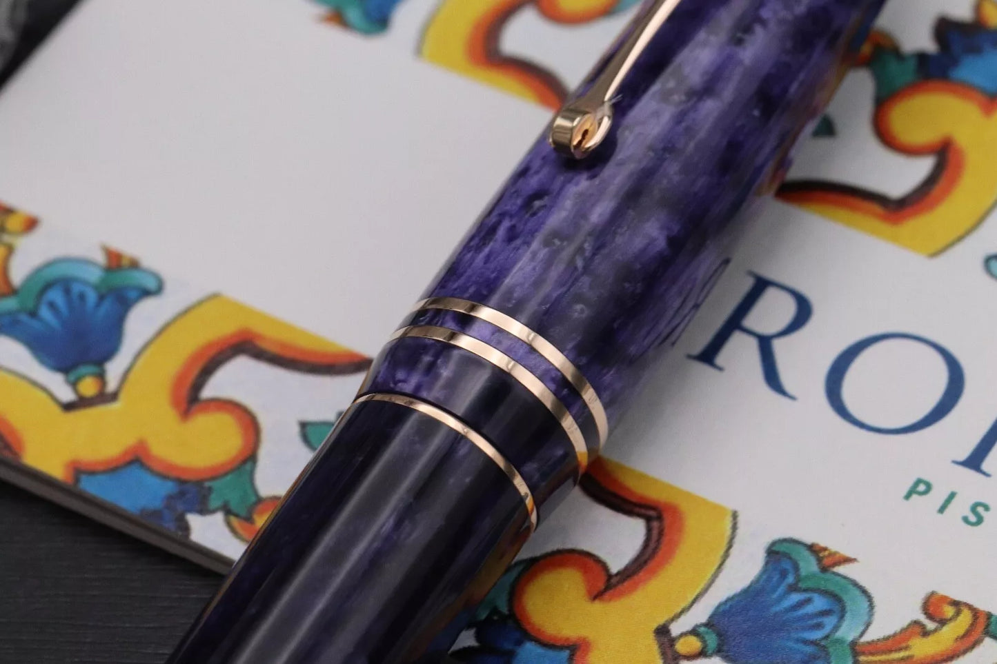 Leonardo Furore Grande Purple Red Gold Fountain Pen image 5