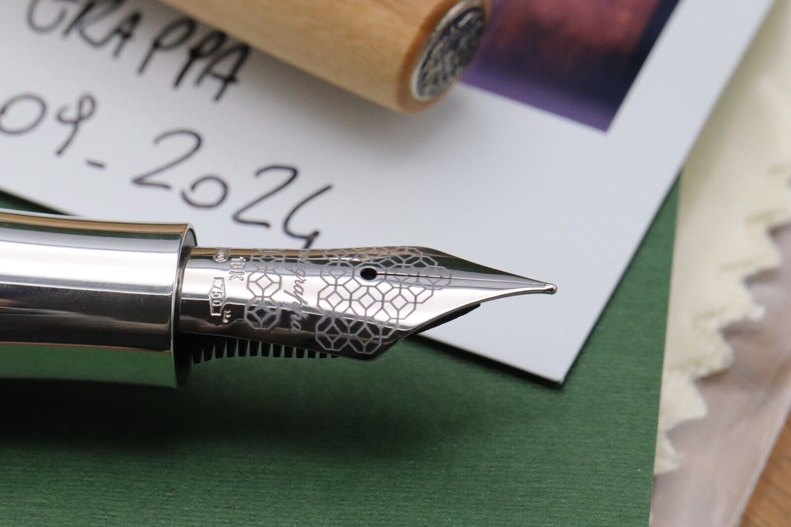 Montegrappa Extra Custom Olivewood Sterling Silver Fountain Pen image 2