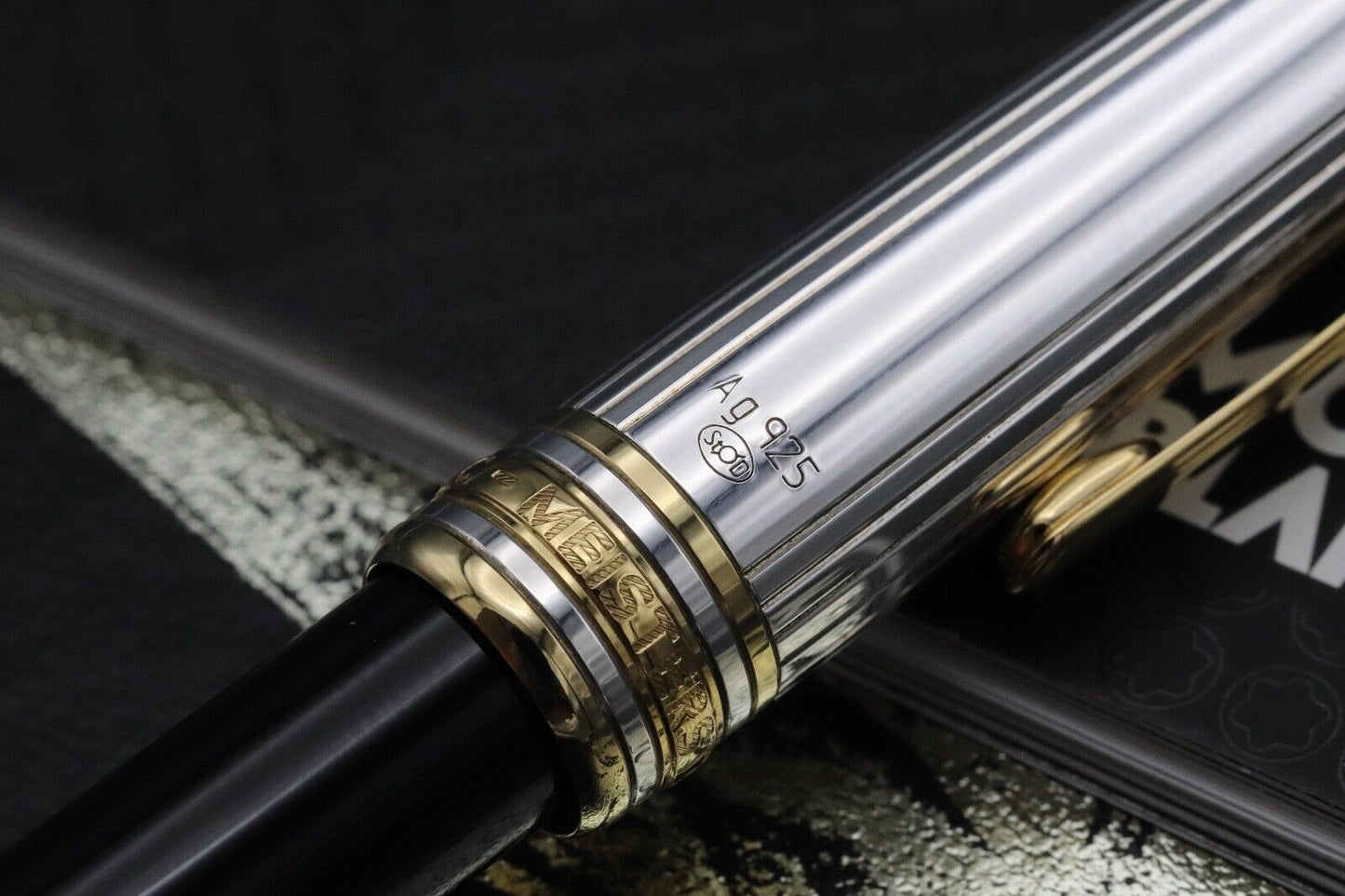 Montblanc Meisterstück 114 Mozart Pinstripe Doue Fountain Pen Presentation Set image 4