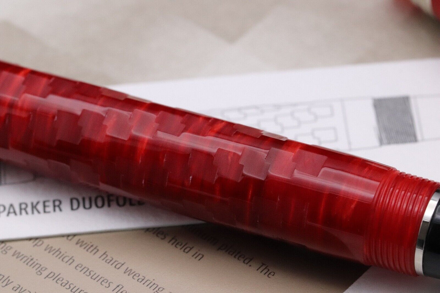 Parker Duofold Centennial DNA Flame Red LE100 Fountain Pen - UNUSED image 3