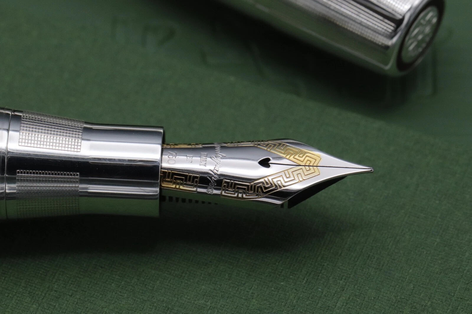 Montegrappa Miya Argento Red Celluloid Sterling Silver Fountain Pen - EF Nib image 6