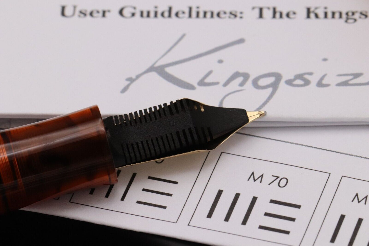 Conid Bulkfiller Kingsize Wild Tiger Titanium Fountain Pen - #8 14k EF Nib image 4