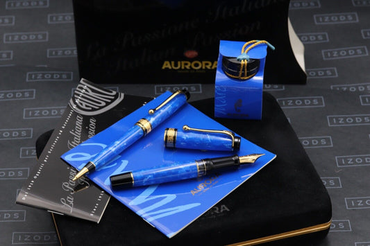 Aurora Optima Mare LE Blue Auroloide Fountain Pen and Mechanical Pencil image 0