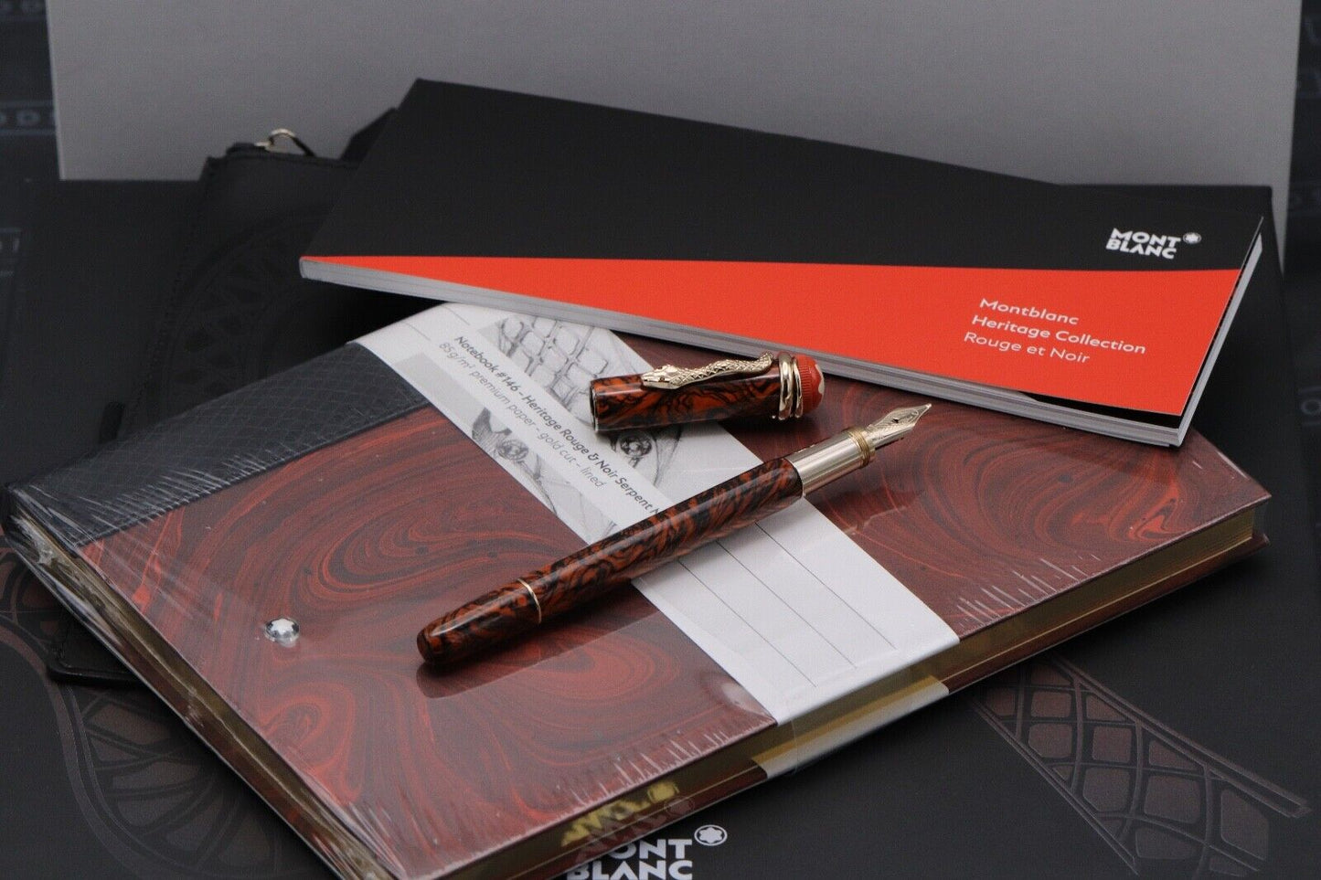 Montblanc Heritage Serpent Marble ‘Gift of Writing’ Fountain Pen Set – UNUSED image 0