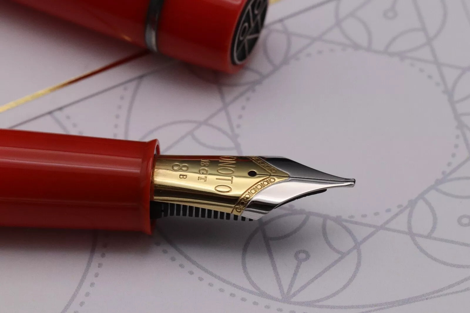 Onoto Magna Classic Rosso Custom 1/1 Fountain Pen - #8 Stub Nib Pablo at FPnibs image 2