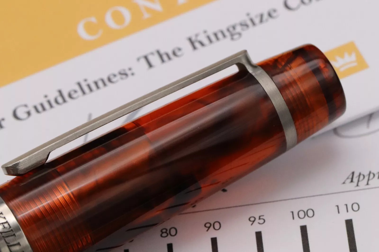 Conid Bulkfiller Kingsize Wild Tiger Titanium Fountain Pen - #8 14k Medium Nib image 8