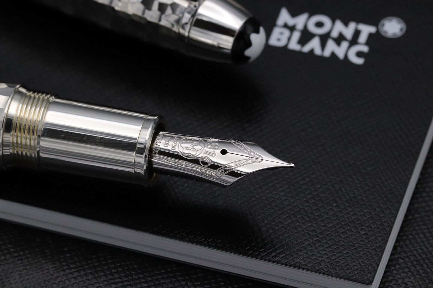 Montblanc Meisterstuck LeGrand Martele Silver Fountain Pen - EF - NEVER INKED image 2