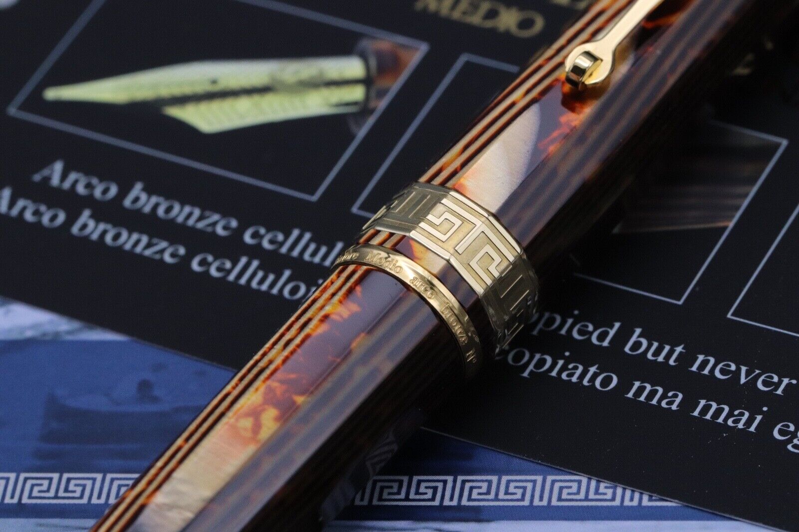 ASC Gladiatore Medio Arco Bronze Celluloid Fountain Pen - UNUSED image 4