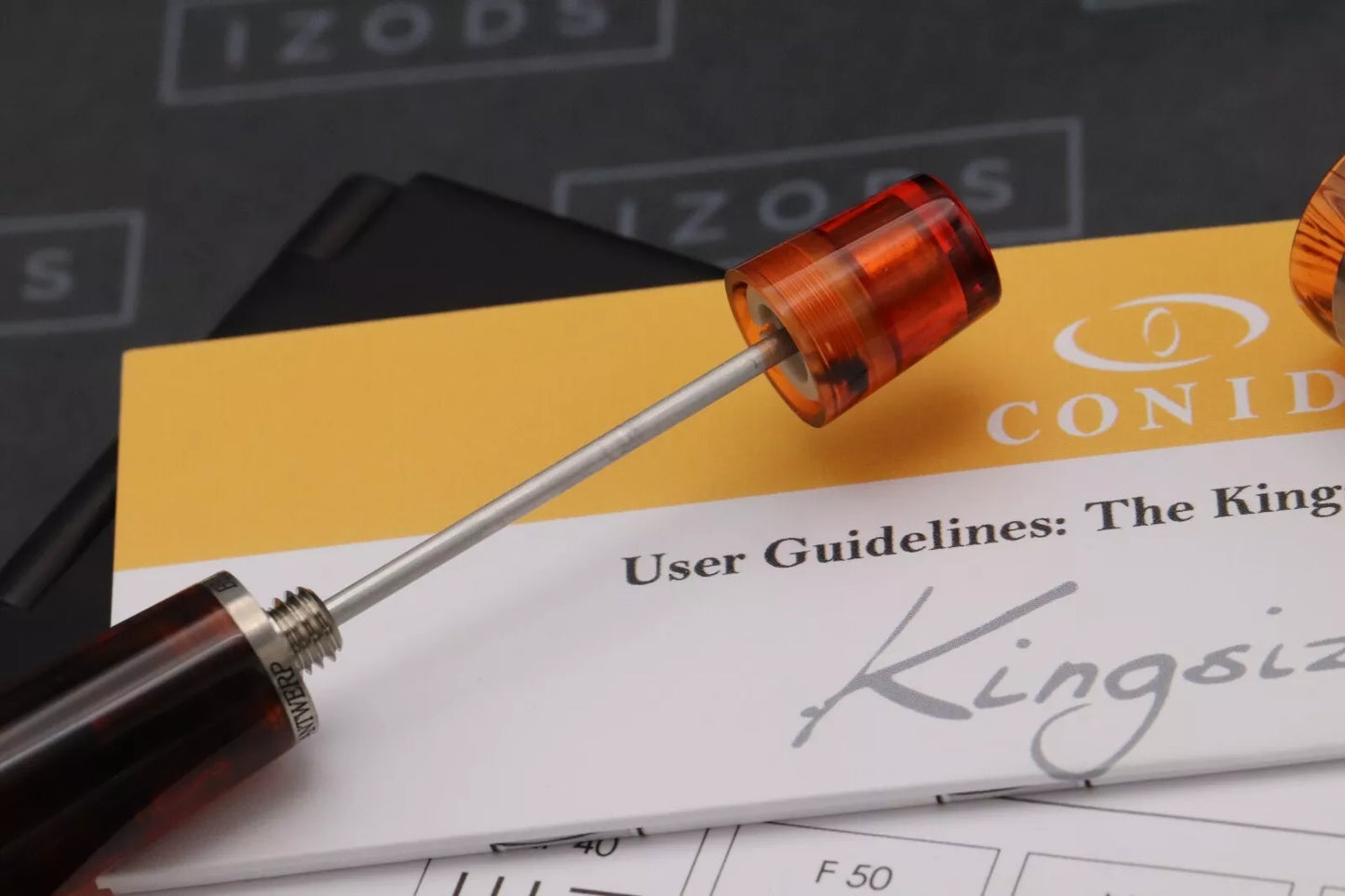 Conid Bulkfiller Kingsize Wild Tiger Titanium Fountain Pen - #8 14k EF Nib image 5